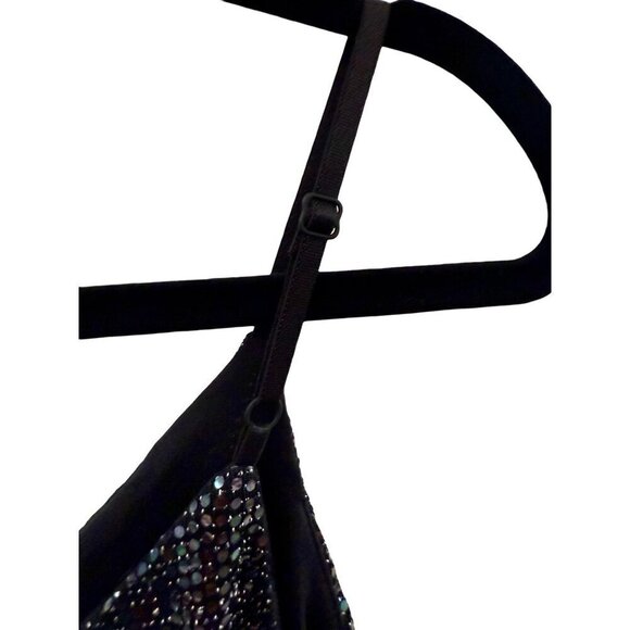 Bar III Sequin Mini Slip Dress Size M Black Metallic Dance‎ - Picture 11 of 15